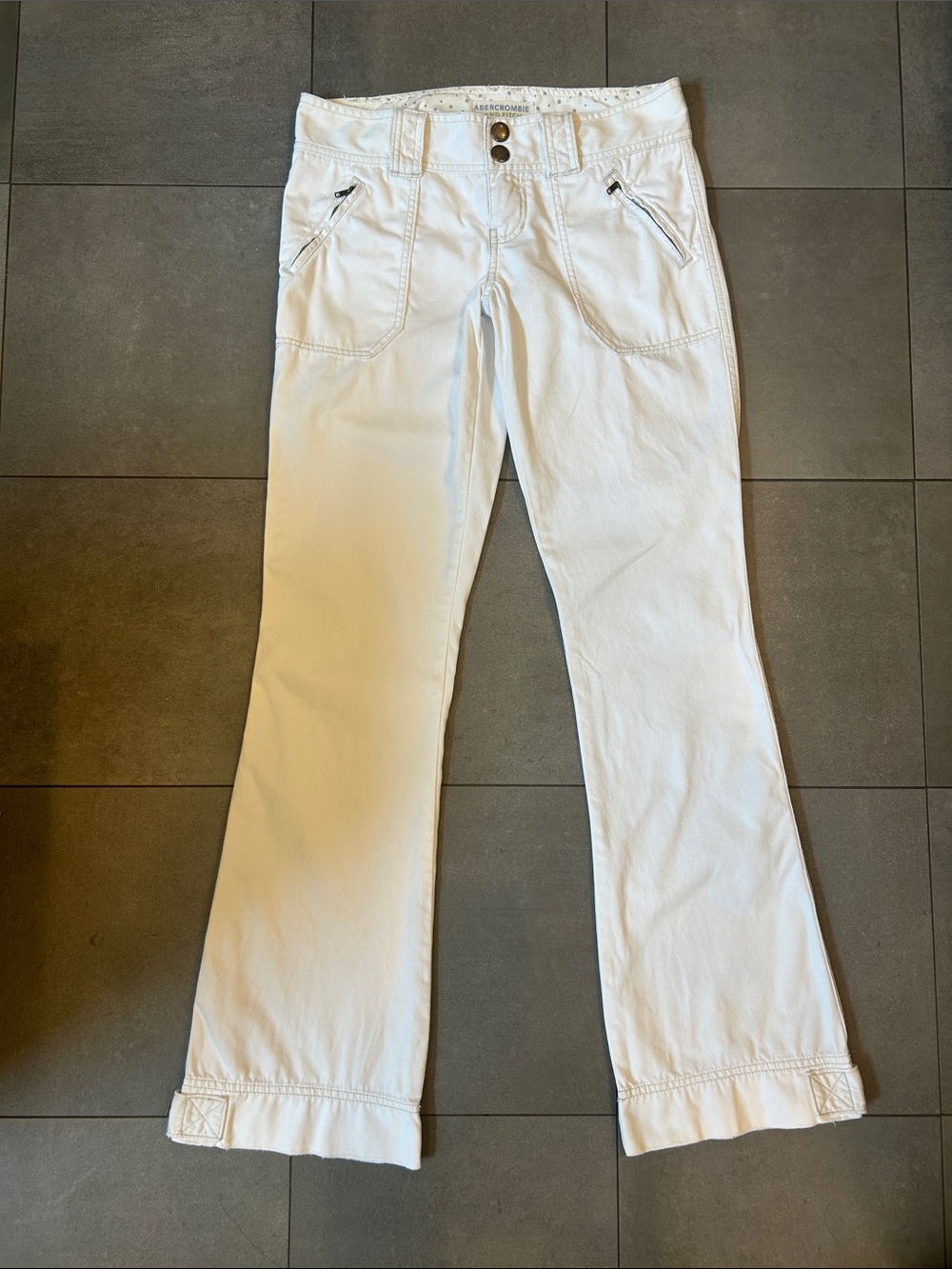 Abercrombie and Fitch Low Rise Flare White Jeans